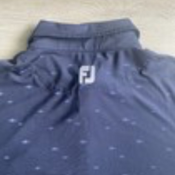 FootJoy Men's Golf Polo Shirt Short Sleeve Navy Fish Print Performance Size M - Picture 10 of 10